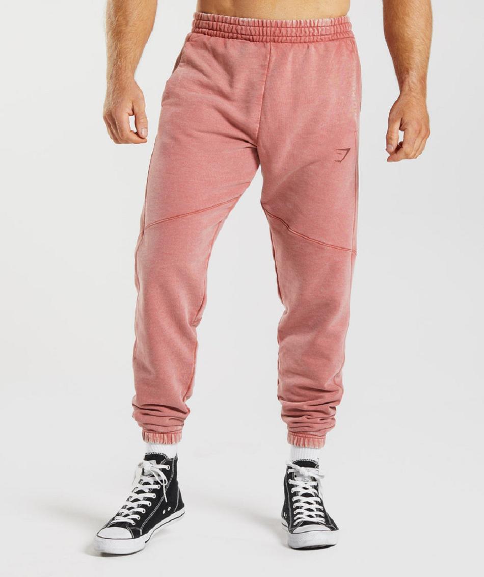 Pantalones Jogger Gymshark Power Washed Hombre Rosas Marrones | CO 3695JPQ